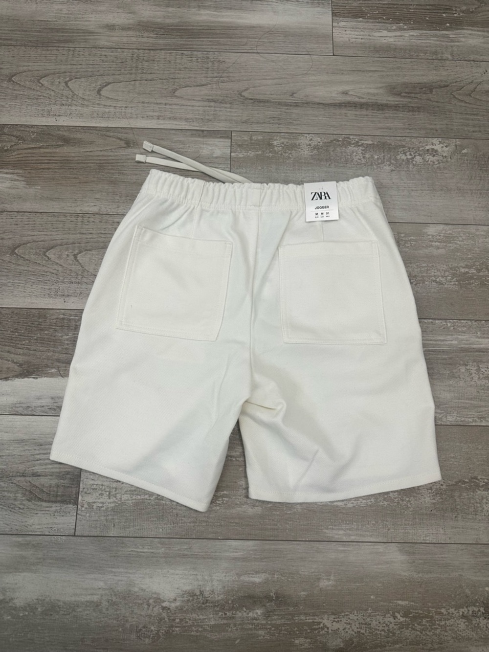 Zara  Cream jogger  Shorts men’s size M  elastic waist - Picture 2 of 4